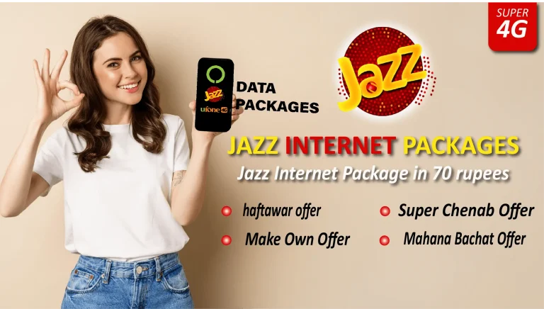 Jazz Internet Package in 70 rupees Lajawab haftawar offer 