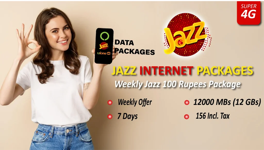 jazz internet package in 100 rupees
