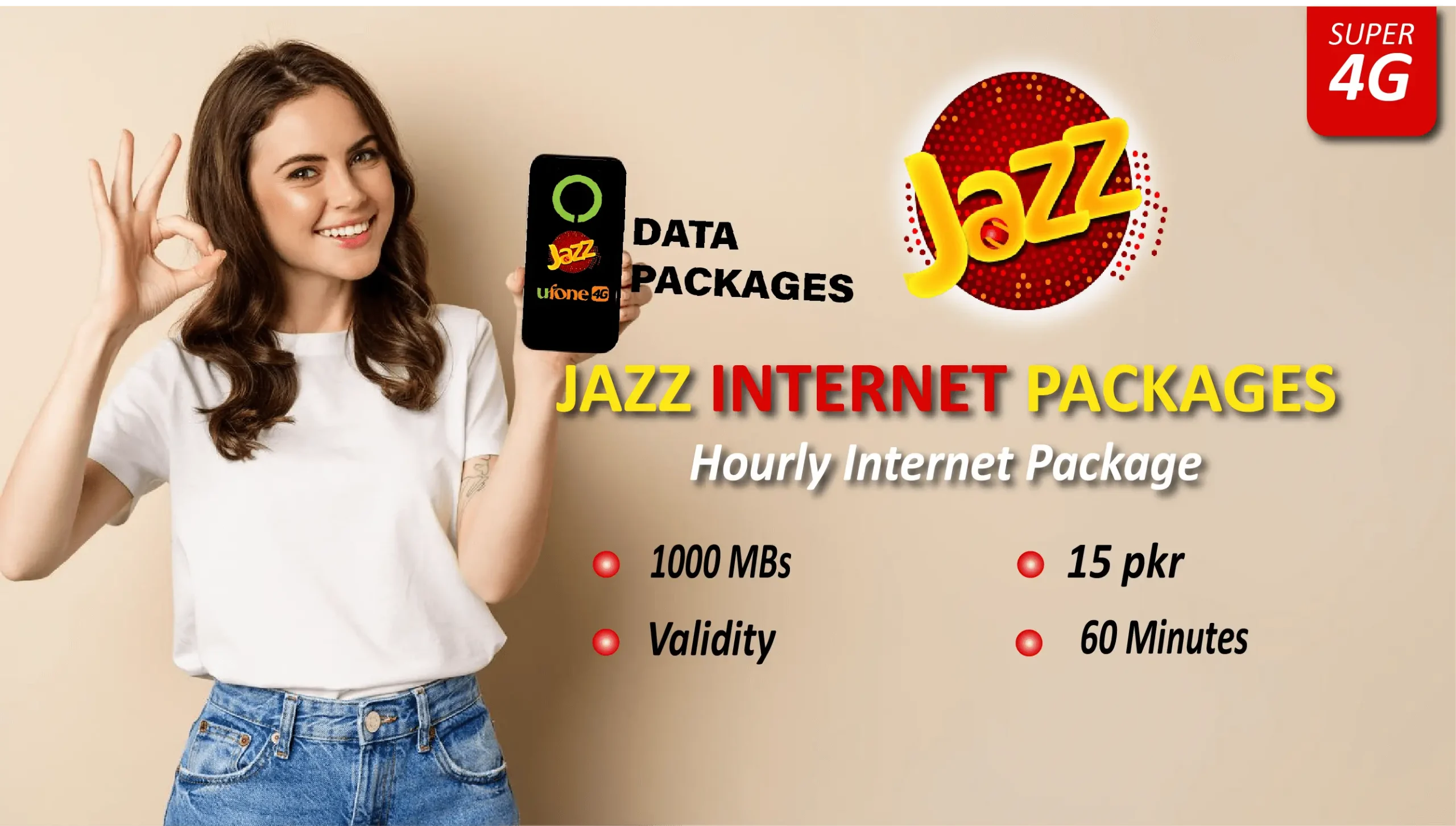 jazz hourly internet package