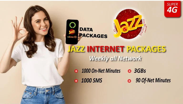 Jazz Weekly all Network Packages 3 GBs in 260 pkr for 7 Days